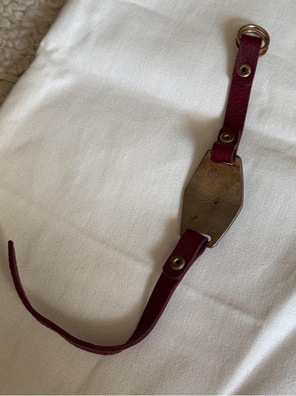 Topshop Pendant Red Strap Brass Bracelet - Picture 3 of 4